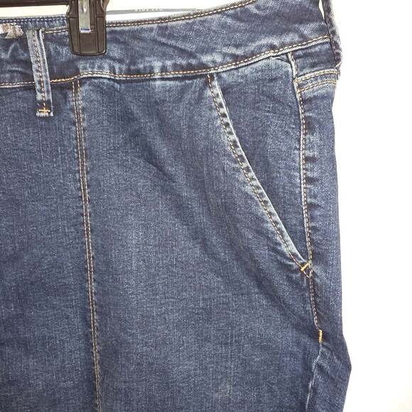 SEVEN 7 of all Man Kind Wide Leg Center Stitch Jeans Mid Rise Dark Wash size 28 - Picture 7 of 10